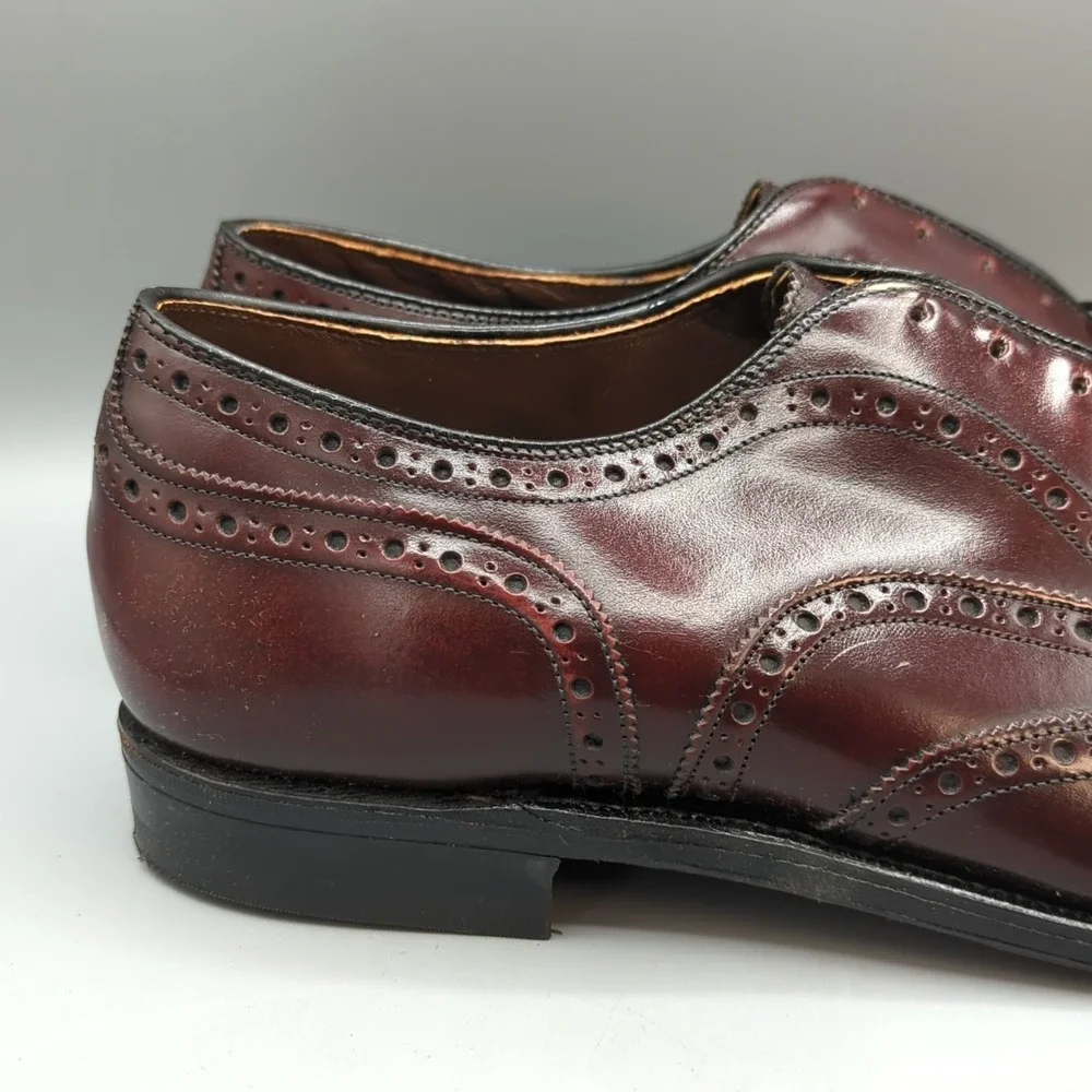NIB Johnston & Murphy Made in USA Burgundy Wingtip Dress Shoes 10.5 C Vintage